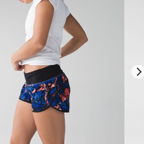 Lululemon Orange Blue Paint Storm Harbor Lightweight Gym Run Workout Shorts 4 - Picture 2 of 15